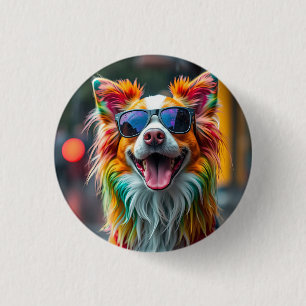 Colourful Dog Pop Art Splash 3 Cm Round Badge