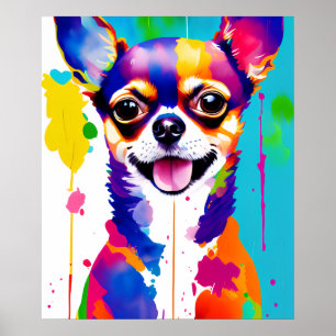 Colourful Dog Poster Download, Cute Dog Chihuahua 