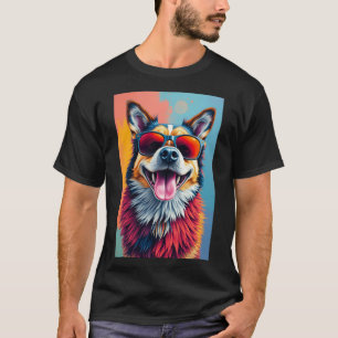 Colourful Dog with Sunglasses T-Shirt