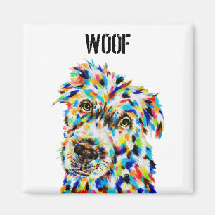 Colourful Dog Woof Magnet