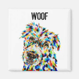 Colourful Dog Woof Magnet