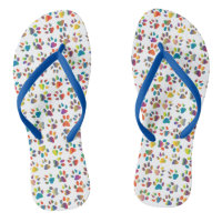 Colourful Doggie Paws Flip Flops