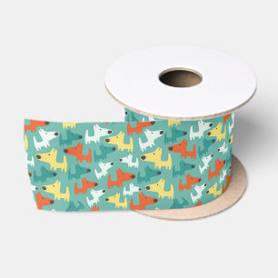Colourful Dogs Ribbon Satin Ribbon