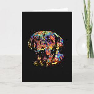 Colourful Dogue de Bordeaux Holiday Card