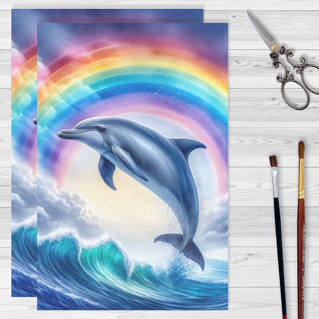 Colourful Dolphin and Rainbow Decoupage Tissue Paper (Creator Uploaded)