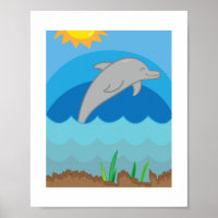 Colourful Dolphin Illustration | Kids Ocean Animal