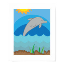 Colourful Dolphin Illustration | Kids Ocean Animal