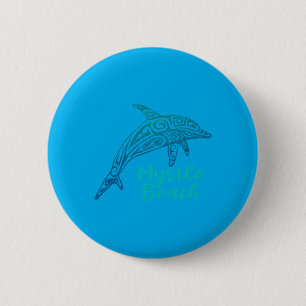 Colourful Dolphin Myrtle Beach Vintage Womens Girl 6 Cm Round Badge