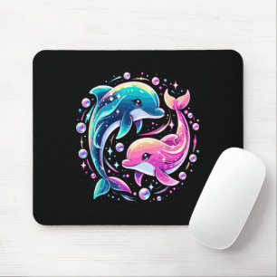 Colourful Dolphin Ocean Art Vibrant Sea Animal Lov Mouse Pad