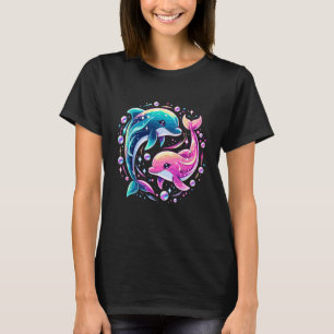 Colourful Dolphin Ocean Art Vibrant Sea Animal Lov T-Shirt