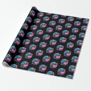 Colourful Dolphin Ocean Art Vibrant Sea Animal Lov Wrapping Paper