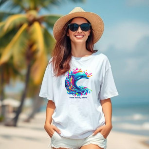 Colourful Dolphin Splash-Fisherman Core- T-Shirt