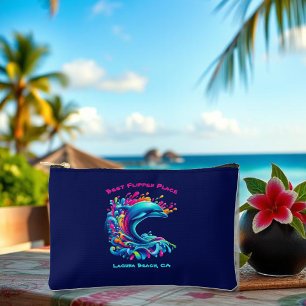 Colourful Dolphin Splash Zippered Pouch