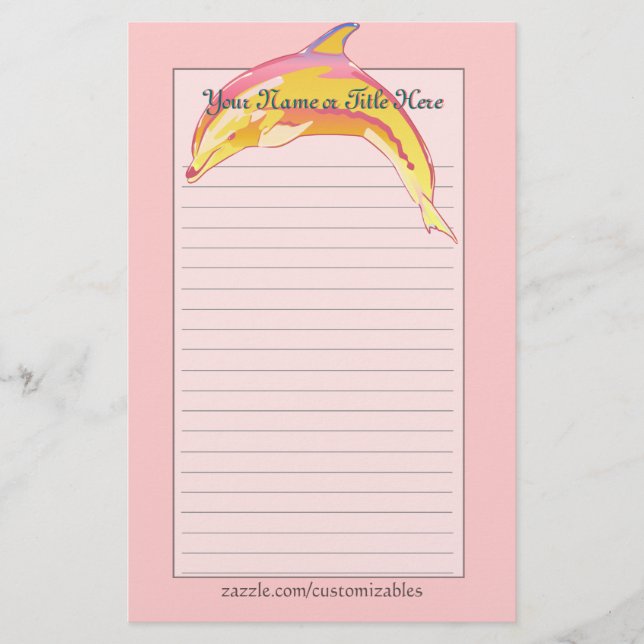 Colourful Dolphin Stationery (Front)