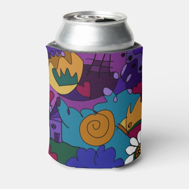 Colourful Doodle Art Can Cooler (Can Back)