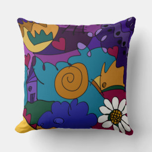 Colourful Doodle Art Cushion