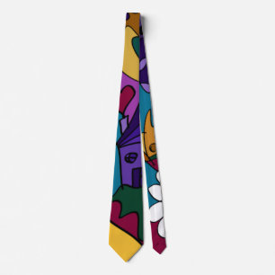 Colourful Doodle Art Tie