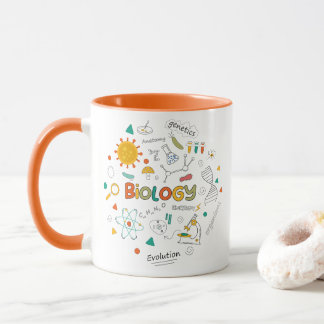Colourful Doodle Biology Learning Mug