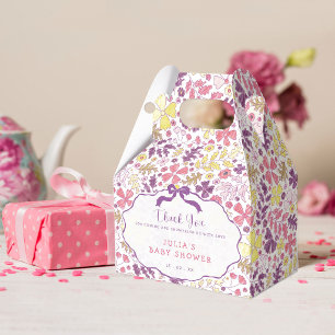 Colourful Doodle Flower Pencil Sketch Baby Shower Favour Box