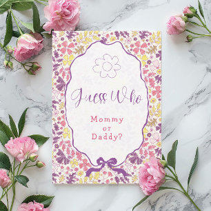 Colourful Doodle Flower Pencil Sketch Baby Shower  Invitation