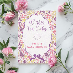 Colourful Doodle Flower Pencil Sketch Baby Shower  Invitation