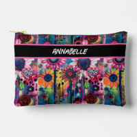 Colourful Doodle Flowers Print Cut Sew Bag