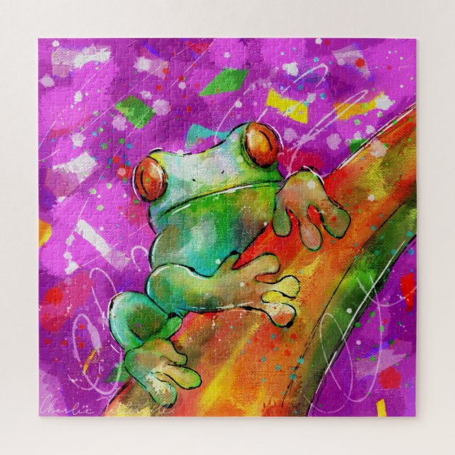 Colourful Doodle Frog - Abstract Jigsaw Puzzle (Vertical)