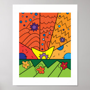 Colourful Doodle Patterns Poster Print