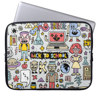 Colourful Doodle School Vintage Set Laptop Sleeve