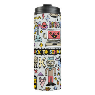Colourful Doodle School Vintage Set Thermal Tumbler