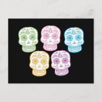 Colourful Doodle Skulls