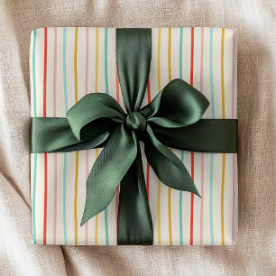 Colourful Doodle Stripe Christmas Pattern Wrapping Paper