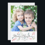 Colourful Doodles Merry Christmas Photo Holiday Card<br><div class="desc">This bright and colourful photo holiday card features our illustrated holiday foliage doodles and says "Merry Christmas" in a modern brush script. Comes with a matching pattern on the reverse for an extra special card. This design is part of a collection.</div>
