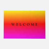 Colourful Doormat Rainbow Colours Welcome