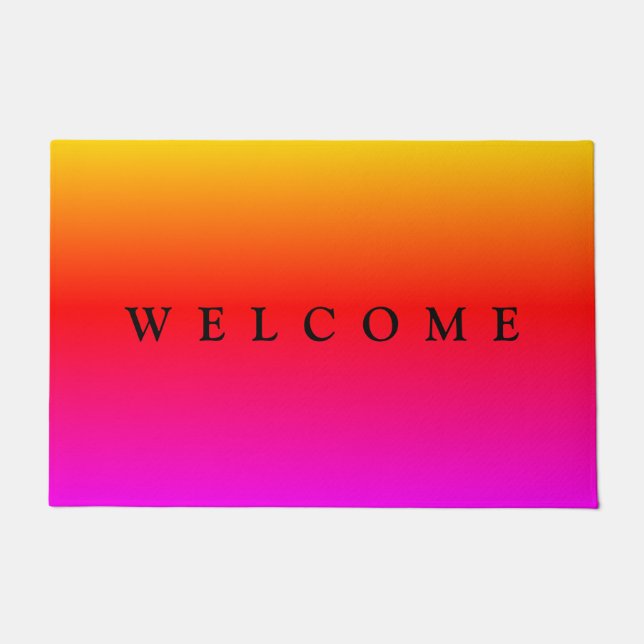 Colourful Doormat Welcome Rainbow Colours (Front)