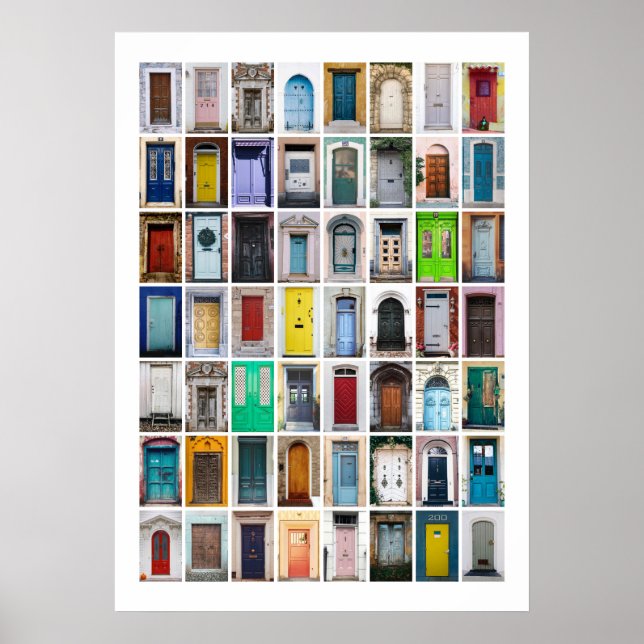 Colourful Doors Collage Poster (Front)