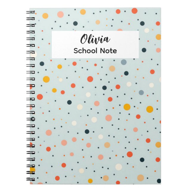 Colourful Dot Back to School Supplies  Notebook (Front)
