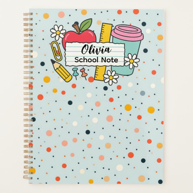 Colourful Dot Back to School Supplies  Planner (Front)