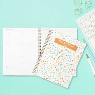 Colourful Dot Pattern Personalised School Organise Planner
