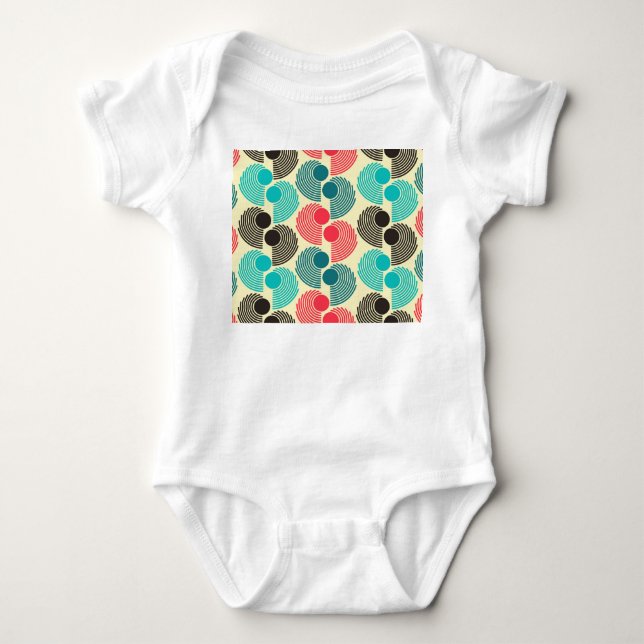 Colourful dots: abstract seamless pattern. baby bodysuit (Front)