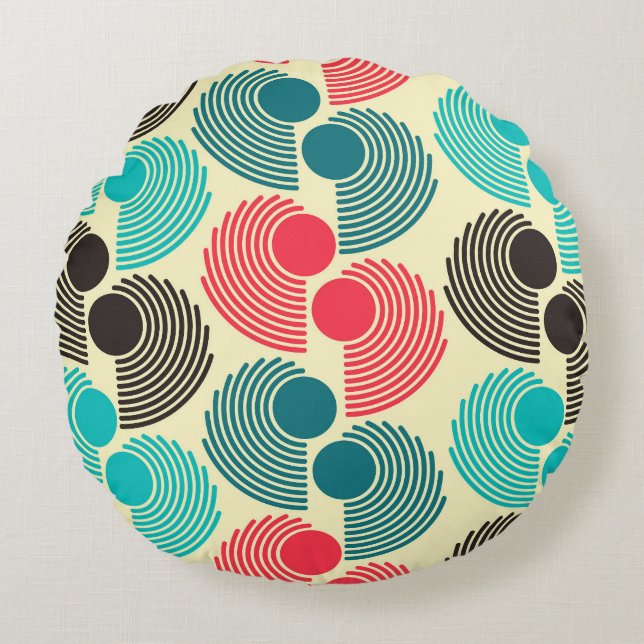 Colourful dots: abstract seamless pattern. round cushion (Front)