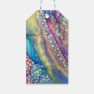 Colourful Dots Alcohol Ink Liquid Abstract Art Gift Tags