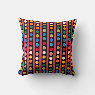 Colourful Dots and Stripes MOJO Pillow