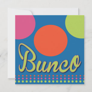 Colourful Dots Bunco Dice Game Invitation