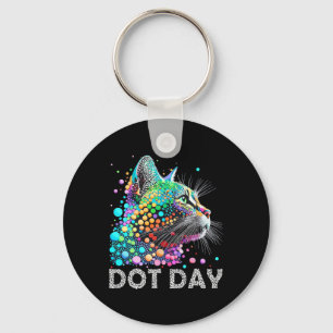 Colourful Dots Cat Lover Happy Dot Day Shirts Men Key Ring