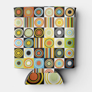 Colourful dots, circles, stripes background. can cooler