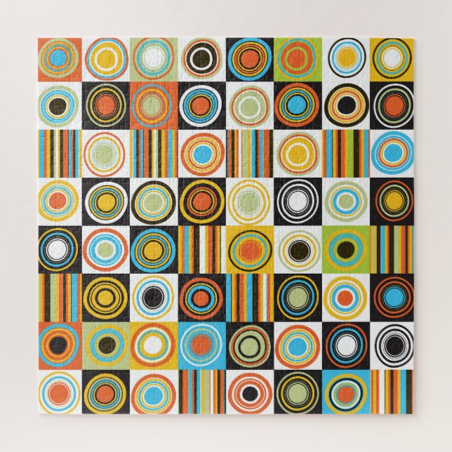 Colourful dots, circles, stripes background. jigsaw puzzle (Vertical)
