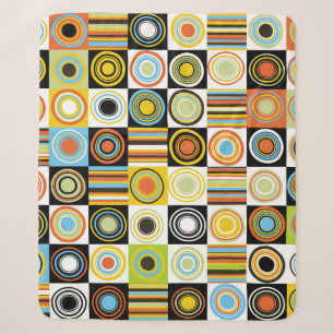 Colourful dots, circles, stripes background. sherpa blanket
