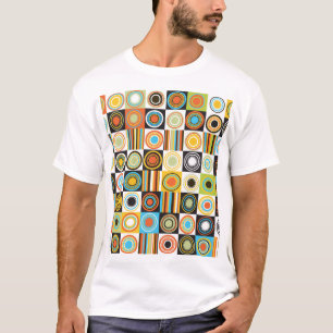 Colourful dots, circles, stripes background. T-Shirt