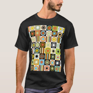 Colourful dots, circles, stripes background. T-Shirt